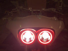 Load image into Gallery viewer, DUAL 7&quot; DAYMAKER RED HALO LED Replacement ROAD GLIDE Chrome Light Bulb Headlight Motorcycle Harley Bezel