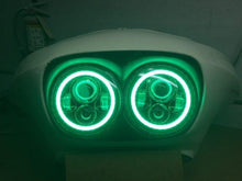 Load image into Gallery viewer, DUAL 7&quot; DAYMAKER 2014  GREEN HALO LED Replacement ROAD GLIDE Black Light Bulb Headlight Harley Bezel