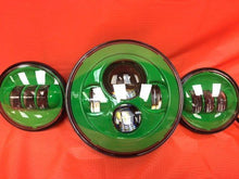 Load image into Gallery viewer, 7&quot; DAYMAKER GREEN Headlight Green Dual 4.5&quot; - 4 1/2&quot; Auxiliary AUX Spot Passing LED Fog Lights Bulb Harley SET