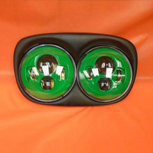 Load image into Gallery viewer, DUAL 7&quot; GREEN DAYMAKER LED ROAD GLIDE Black Light Bulb Headlight Motorcycle Harley Bezel