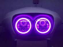 Load image into Gallery viewer, DUAL 7&quot; DAYMAKER 2014  PINK HALO LED Replacement ROAD GLIDE Black Light Bulb Headlight Harley Bezel