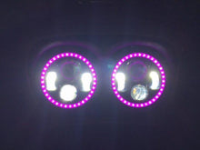 Load image into Gallery viewer, DUAL 7&quot; DAYMAKER 2014  PINK HALO LED Replacement ROAD GLIDE Black Light Bulb Headlight Harley Bezel