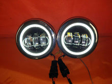 Load image into Gallery viewer, Harley Chrome Dual Twin DAYMAKER Headlights with Bracket Light Bar for FAT BOB STREET BOB DYNA - White Halo