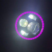 Load image into Gallery viewer, 7&quot; DAYMAKER Black Angel Eye PINK HALO Projector HID LED Light Bulb Headlight Motorcycle Harley