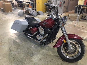Kawasaki Vulcan & Classic 800 Series 6" Extended Stretched Saddlebags Trendsetter Right Side Cut Out