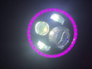 7" DAYMAKER Black Angel Eye PINK HALO HID LED Light Bulb Headlight Motorcycle Kawasaki Vulcan Nomad 1500 / 1600
