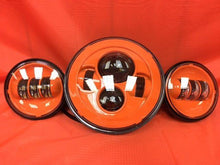 Load image into Gallery viewer, 7&quot; DAYMAKER ORANGE Headlight Orange Dual 4.5&quot; - 4 1/2&quot; Auxiliary AUX Spot Passing LED Fog Lights Bulb Harley SET