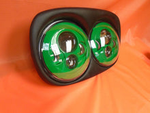 Load image into Gallery viewer, DUAL 7&quot; GREEN DAYMAKER LED ROAD GLIDE Black Light Bulb Headlight Motorcycle Harley Bezel