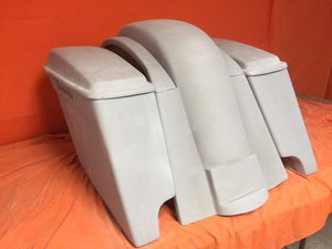 Honda VTX 1300 / 1800 6" Extended Stretched Saddlebags Rear Fender Dual Cut Out Lids