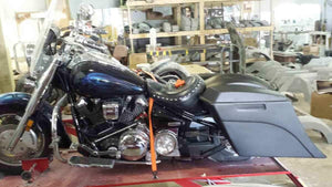Yamaha Roadstar 1999 - 2007 6" Extended Stretched Out & Down Bags Rear Fender No Cut Outs lids
