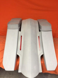 Harley Davidson 6" Trendsetter Extended Saddlebag LED Fender Kit - No Cut Outs Dual 6 X 9 Speaker Lids / 2014