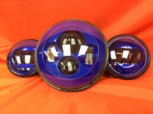 Load image into Gallery viewer, 7&quot; DAYMAKER BLUE Headlight Blue Dual 4.5&quot; - 4 1/2&quot; Auxiliary AUX Spot Passing LED Fog Lights Bulb Harley SET