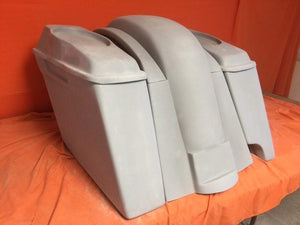 Honda VTX 1300 / 1800 4" Extended Stretched Saddlebags Rear Fender Right Side Cut Out 6 X 9 Speaker Lids