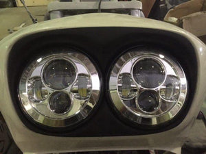 DUAL 7" DAYMAKER 2014  HID LED Replacement ROAD GLIDE Chrome Light Bulb Headlight Harley Bezel
