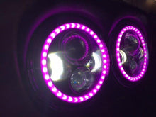 Load image into Gallery viewer, DUAL 7&quot; DAYMAKER 2014  PINK HALO LED Replacement ROAD GLIDE Chrome Light Bulb Headlight Harley Bezel