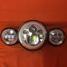 Load image into Gallery viewer, 7&quot; DAYMAKER Green HALO Headlight Dual 4.5&quot; - 4 1/2&quot; GREEN HALO Auxiliary AUX Chrome Spot Passing LED Fog Lights Bulb Harley SET