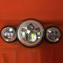 Load image into Gallery viewer, 7&quot; DAYMAKER Red HALO Headlight Dual 4.5&quot; - 4 1/2&quot; RED HALO Auxiliary AUX Chrome Spot Passing LED Fog Lights Bulb Harley SET