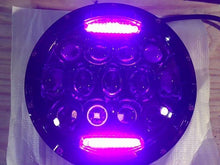 Load image into Gallery viewer, 7&quot; DAYMAKER 75W BLACK Projector HID LED Light Bulb Headlight Motorcycle Harley with PINK HALO