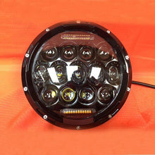 Load image into Gallery viewer, 7&quot; DAYMAKER 75W BLACK Projector HID LED Light Bulb Headlight Motorcycle Harley with ORANGE HALO