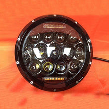 Load image into Gallery viewer, 7&quot; DAYMAKER 75W BLACK Projector HID LED Light Bulb Headlight Motorcycle Harley with BLUE HALO