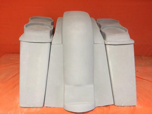 Honda VTX 1300 / 1800 6" Extended Stretched Saddlebags Rear Fender No Cut Outs Dual 6.5" Speaker Lids