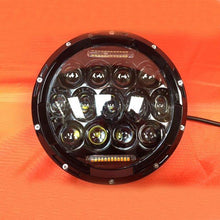 Load image into Gallery viewer, 7&quot; DAYMAKER 75W BLACK Projector HID LED Light Bulb Headlight Motorcycle Harley with GREEN HALO