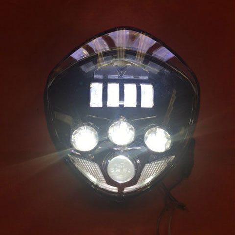 Victory Cross Country DAYMAKER With bottom Halo Black Projector HID LED Light Bulb Headlight Motorcycle