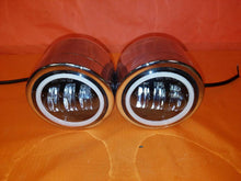 Load image into Gallery viewer, Harley Chrome Dual Twin DAYMAKER Headlights with Bracket Light Bar for FAT BOB STREET BOB DYNA - White Halo