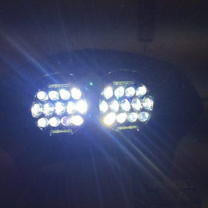 DUAL 7" DAYMAKER 2014  75 WATT LED Replacement ROAD GLIDE Chrome Light Bulb Headlight Harley Bezel