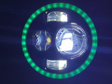 Load image into Gallery viewer, 7&quot; DAYMAKER Black Angel Eye GREEN HALO Projector HID LED Light Bulb Headlight Motorcycle Harley
