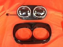 Load image into Gallery viewer, DUAL 5.75&quot; DAYMAKER HID LED ROAD GLIDE Black Light with FULL HALO Bulb Headlight Motorcycle Harley Bezel