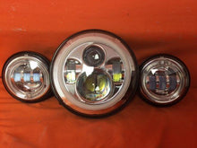 Load image into Gallery viewer, 7&quot; DAYMAKER Green HALO Headlight Dual 4.5&quot; - 4 1/2&quot; GREEN HALO Auxiliary AUX Chrome Spot Passing LED Fog Lights Bulb Harley SET