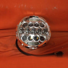 Load image into Gallery viewer, 7&quot; DAYMAKER 75W CHROME Projector HID LED Light Bulb Headlight Motorcycle Harley with ORANGE HALO