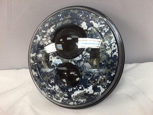 7" DAYMAKER Replacement Blue Camo Design Projector HID LED Light Bulb Headlight Motorcycle Harley