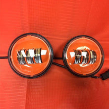 Load image into Gallery viewer, 4.5&quot; Auxiliary DAYMAKER ORANGE Spot Passing HID LED Fog Lights Bulb Motorcycle Harley AUX PAIR 4-1/2&quot;