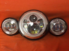 Load image into Gallery viewer, 7&quot; DAYMAKER Green HALO Headlight Dual 4.5&quot; - 4 1/2&quot; GREEN HALO Auxiliary AUX Chrome Spot Passing LED Fog Lights Bulb Harley SET