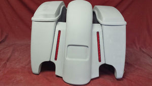 Harley Davidson 4.5" Extended Stretched Saddlebags With LED Light Fender With Lids - 2014 Model Style Bags