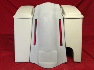 Harley Davidson Softail Heritage 6" Extended Stretched Saddlebags Lids LED Lights Fender Right CutOut