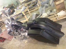 Load image into Gallery viewer, Harley Davidson 6&quot; Heritage Softail Out &amp; Down Extended Saddlebags, No lids LED Fender No Cutouts