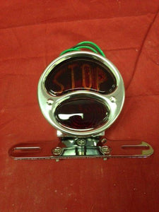 Harley Davidson Motorcycle License Plate Bracket with Red Lens Blue Dot Tail Lamp