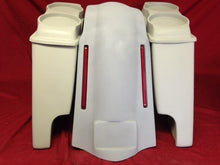 Load image into Gallery viewer, Harley Davidson Heritage Softail 4&quot; Extended Saddlebags Dual 6 X 9 Speaker LED Lights Lids Fender Dual Cutouts