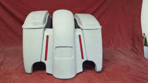 Harley Davidson 4.5" Extended Stretched Saddlebags With LED Light Fender With Lids - 2014 Model Style Bags