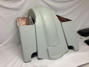 Harley Davidson 6" Softail Heritage Extended Stretched Saddlebags Lids Fender Dual CutOuts