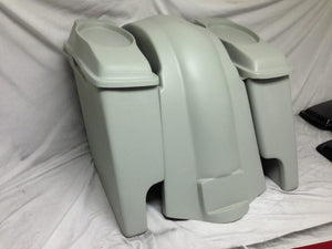 Harley Davidson Heritage Softail 4" Extended Saddlebags Dual 6 X 9 Speaker Lids Fender Dual Cutouts