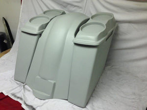 Harley Davidson 4" Extended Saddlebags 6.5" Speaker Lids Fender No Cutouts