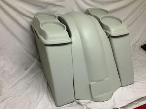 Harley Davidson 4" Extended Saddlebags 6.5" Speaker Lids Fender No Cutouts