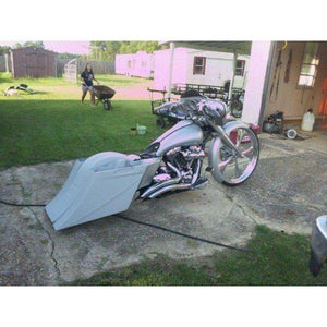 Harley Davidson Bagger 8" Stretched SaddleBags Fender No Cut Outs Recess Plate