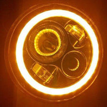 Load image into Gallery viewer, 7&quot; DAYMAKER Black Angel Eye ORANGE HALO HID LED Light Bulb Headlight Motorcycle Kawasaki Vulcan Nomad 1500 / 1600