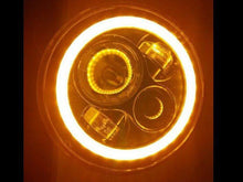 Load image into Gallery viewer, 7&quot; DAYMAKER Chrome Angel Eye ORANGE HALO Projector HID LED Light Bulb Headlight Motorcycle Harley
