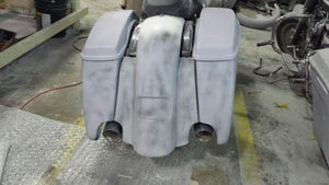 Harley Davidson 4.5" Extended Stretched Saddlebags With LED Light Fender With Lids - 2014 Model Style Bags